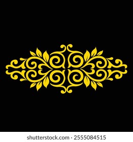 Floral Design A classic black and white floral design element featuring elegant, curved leaves and intricate detailing. Ornamental Perfect for use in decorative borders, logos