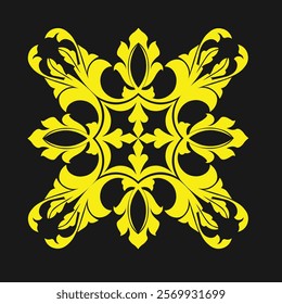 Floral Design A classic black and white floral design element featuring elegant, curved leaves and intricate detailing. Ornamental Perfect for use in decorative borders, logos