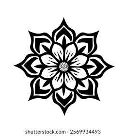 Floral Design A classic black and white floral design element featuring elegant, curved leaves and intricate detailing. Ornamental Perfect for use in decorative borders, logos