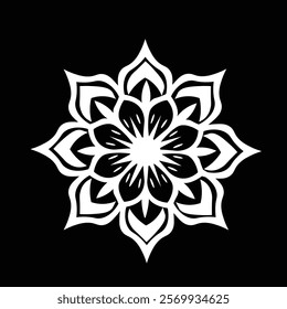 Floral Design A classic black and white floral design element featuring elegant, curved leaves and intricate detailing. Ornamental Perfect for use in decorative borders, logos