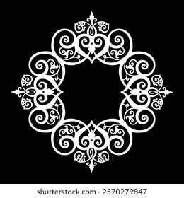 Floral Design A classic black and white floral design element featuring elegant, curved leaves and intricate detailing. Ornamental Perfect for use in decorative borders, logos