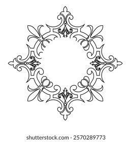 Floral Design A classic black and white floral design element featuring elegant, curved leaves and intricate detailing. Ornamental Perfect for use in decorative borders, logos