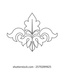 Floral Design A classic black and white floral design element featuring elegant, curved leaves and intricate detailing. Ornamental Perfect for use in decorative borders, logos