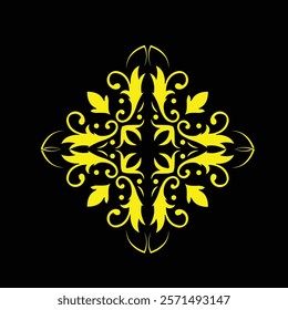 Floral Design A classic black and white floral design element featuring elegant, curved leaves and intricate detailing. Ornamental Perfect for use in decorative borders, logos