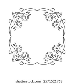 Floral Design A classic black and white floral design element featuring elegant, curved leaves and intricate detailing. Ornamental Perfect for use in decorative borders, logos