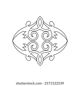 Floral Design A classic black and white floral design element featuring elegant, curved leaves and intricate detailing. Ornamental Perfect for use in decorative borders, logos