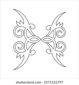 Floral Design A classic black and white floral design element featuring elegant, curved leaves and intricate detailing. Ornamental Perfect for use in decorative borders, logos