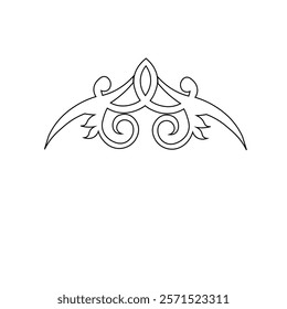 Floral Design A classic black and white floral design element featuring elegant, curved leaves and intricate detailing. Ornamental Perfect for use in decorative borders, logos