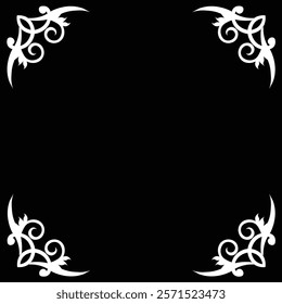 Floral Design A classic black and white floral design element featuring elegant, curved leaves and intricate detailing. Ornamental Perfect for use in decorative borders, logos