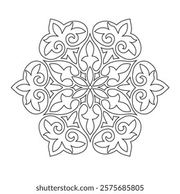 Floral Design A classic black and white floral design element featuring elegant, curved leaves and intricate detailing. Ornamental Perfect for use in decorative borders, logos