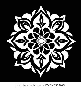 Floral Design A classic black and white floral design element featuring elegant, curved leaves and intricate detailing. Ornamental Perfect for use in decorative borders, logos