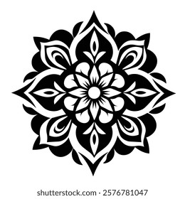 Floral Design A classic black and white floral design element featuring elegant, curved leaves and intricate detailing. Ornamental Perfect for use in decorative borders, logos