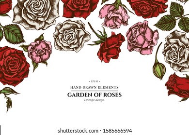 Floral design with colored roses