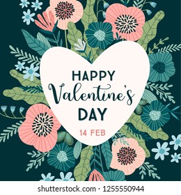 Floral design concept for Valentines Day and other users. Flower illustration.