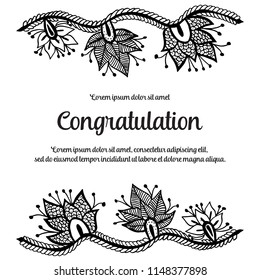 Floral design for congratulation card vector illustration