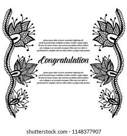 Floral design for congratulation card vector illustration