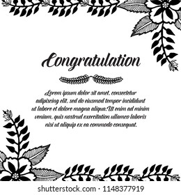 Floral design for congratulation card vector illustration