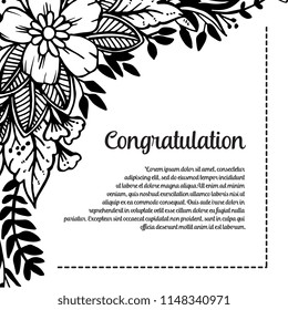 Floral design congratulation template design vector illustration