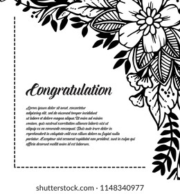 Floral design congratulation template design vector illustration