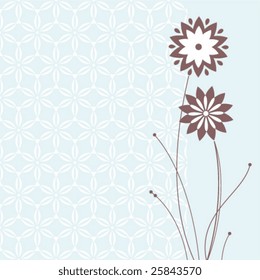 Floral design with copy space. Background texture is a seamless pattern.