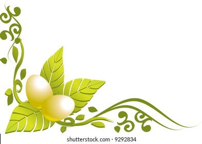 Floral design corner - gold easter eggs