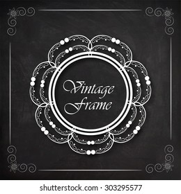 Floral design decorated beautiful rounded vintage frame, can be used as greeting card or invitation card design for every event.