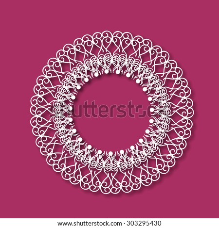 Floral design decorated beautiful rounded vintage frame with space for your wishes.