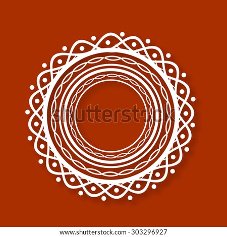Floral design decorated beautiful rounded vintage frame with space for your wishes.