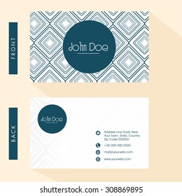 Floral design decorated business card or visiting card set with front and back presentation.