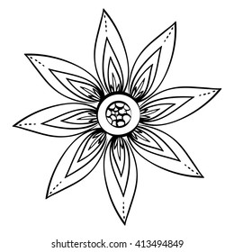 Floral design. Doodle illustration.  white background