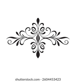 Floral design element. Abstract Floral Background Vector illustration. Ornate Black and White Decorative Design Element.