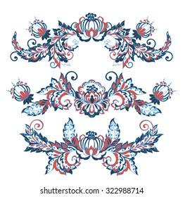 floral design element in baroque style