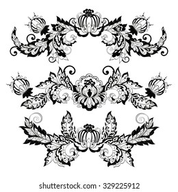 floral design element in baroque style