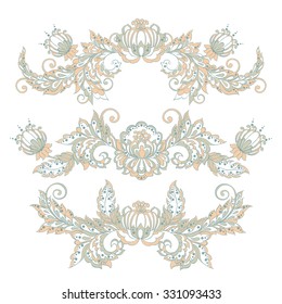 floral design element in baroque style