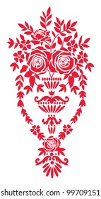 The floral design element with basket