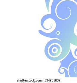 Floral design element. blue background creative Floral art pattern isolated on white background