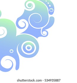 Floral design element. blue background creative Floral art pattern isolated on white background