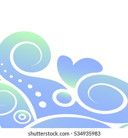 Floral design element. blue background creative Floral art pattern isolated on white background