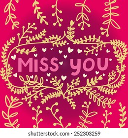 Floral design element. Cute floral background in vector. Romantic card