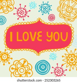 Floral design element. Cute floral background in vector. Romantic card