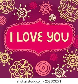 Floral design element. Cute floral background in vector. Romantic card