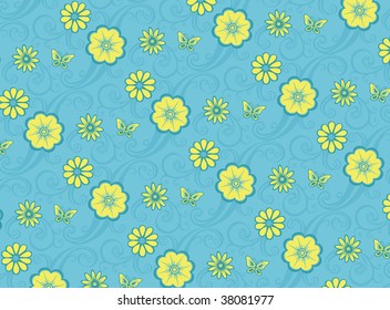 Floral design element with flowers