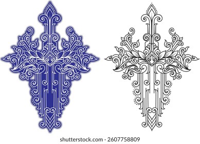 floral design element halftone screen vector
