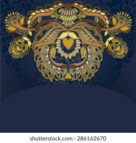 floral design element on dark blue background eps10