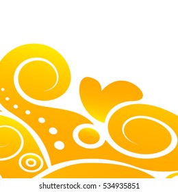 Floral design element. Orange background creative Floral art pattern isolated on white background