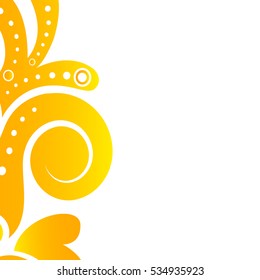 Floral design element. Orange background creative Floral art pattern isolated on white background