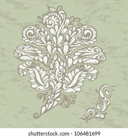Floral design element renaissance style, model for design of gift packs, patterns fabric, wallpaper, web sites, etc.