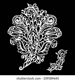 Floral design element renaissance style, model for design of gift packs, patterns fabric, wallpaper, web sites, etc.