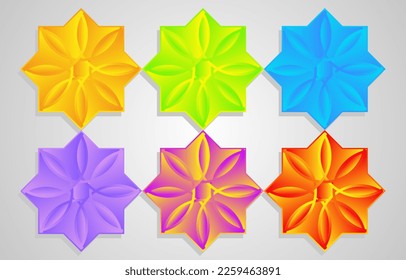 Floral design element in retro style colours. eps10.