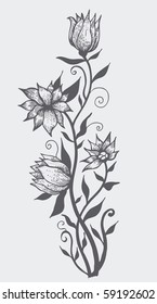 floral design element. sketch style. vector illustration